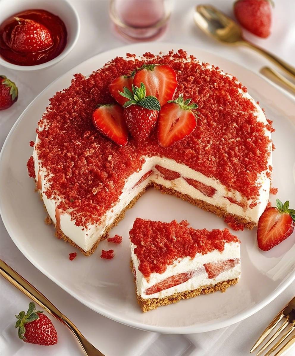 Strawberry Shortcake Ice Cream Cake