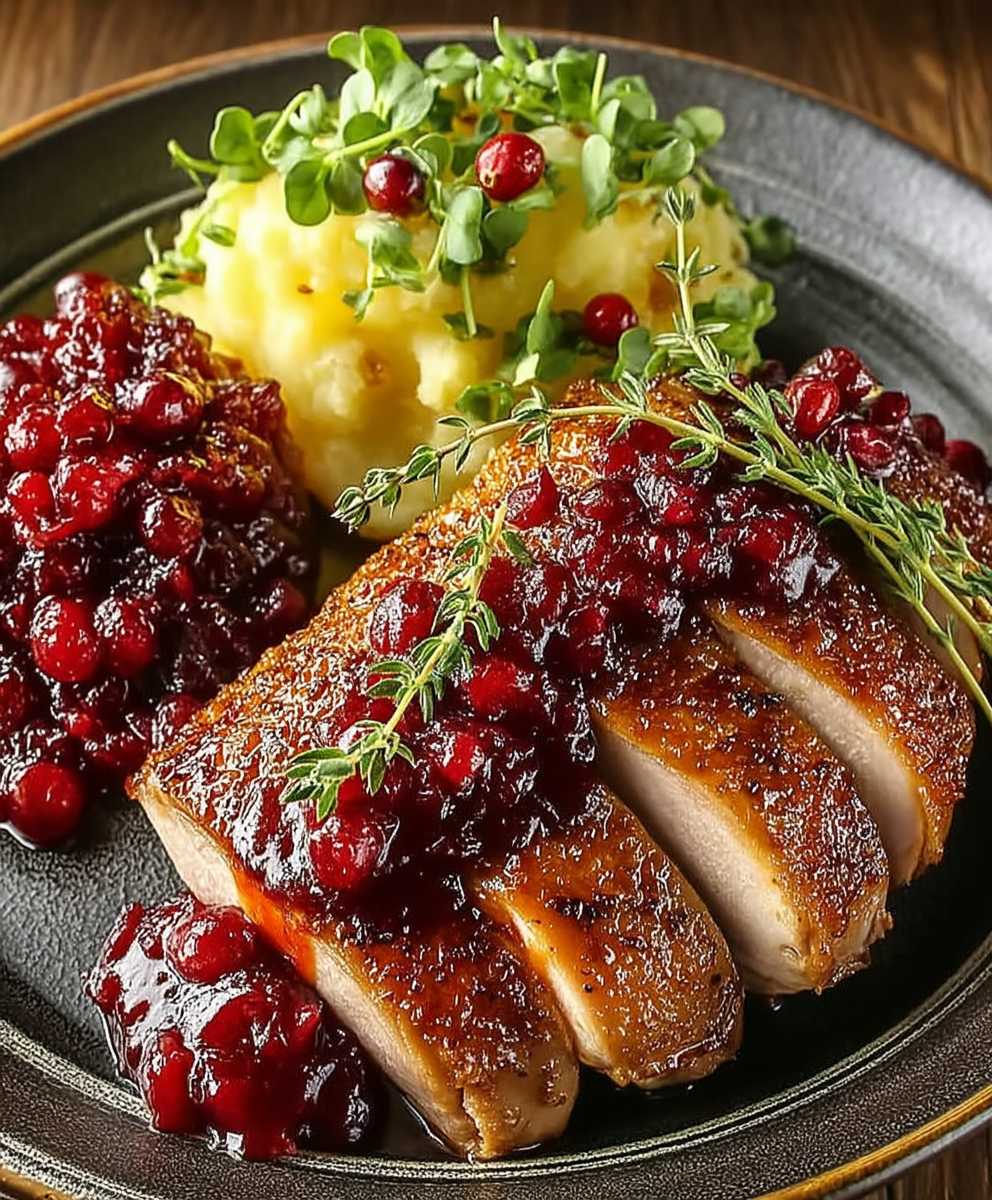 Cranberry Drizzled Duck Breasts