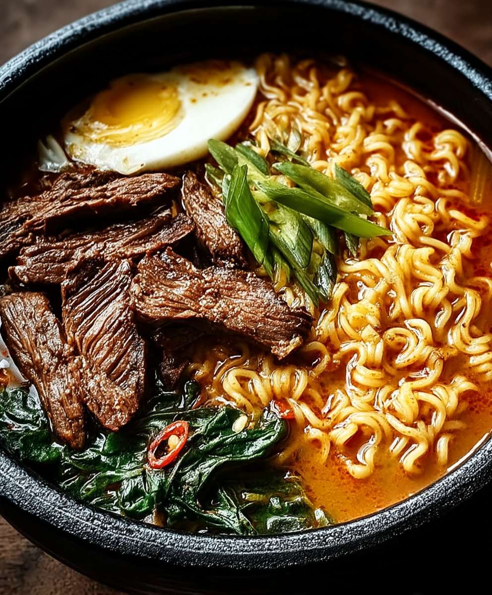 Slow Cooker Beef Curry Ramen