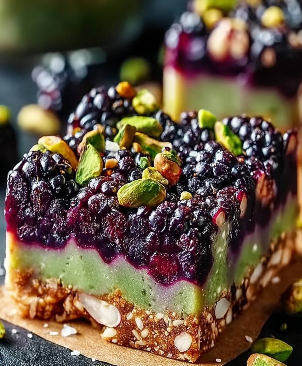Blackberry Pistachio Dream Bars