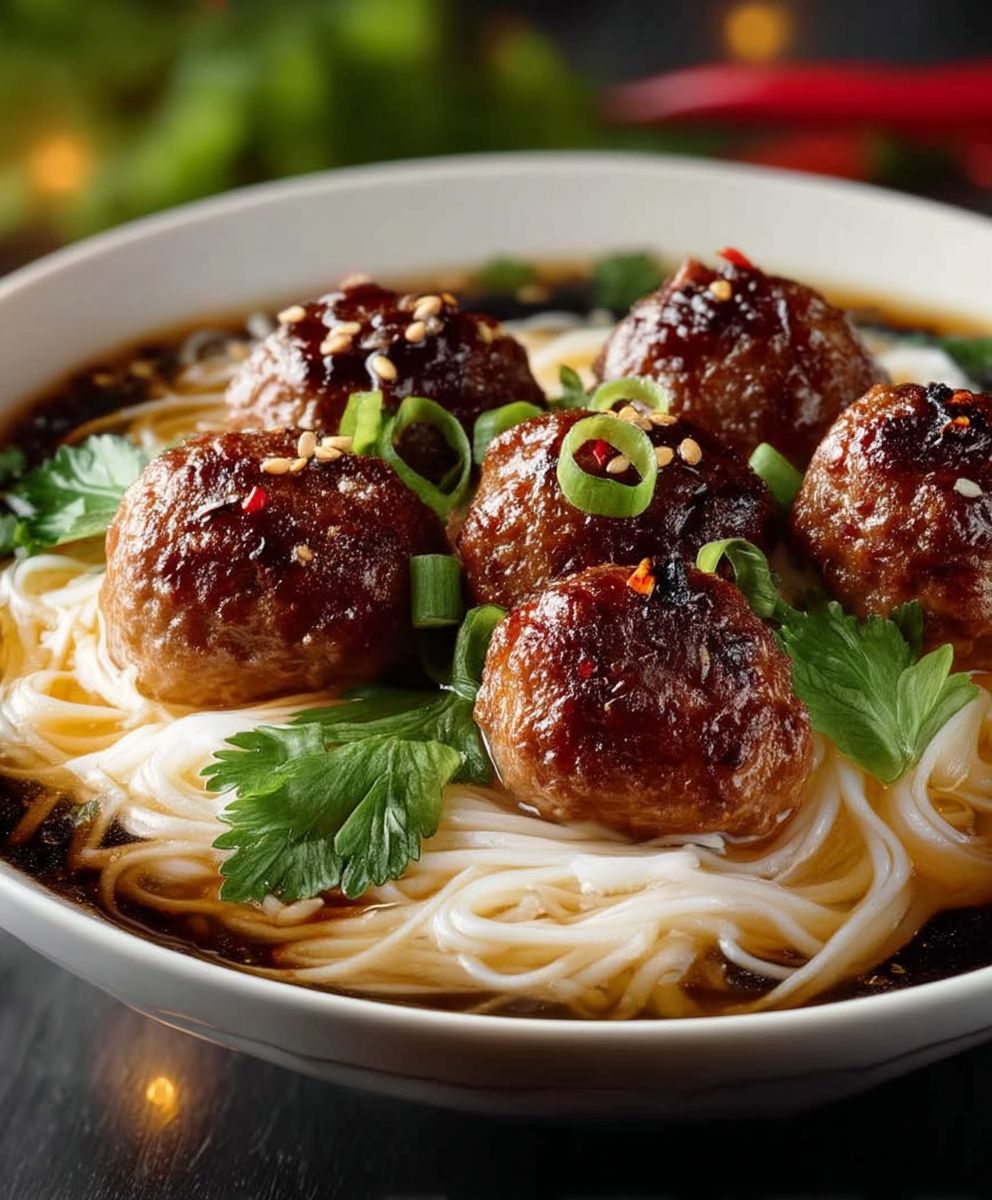 Vietnamese Meatballs Noodles