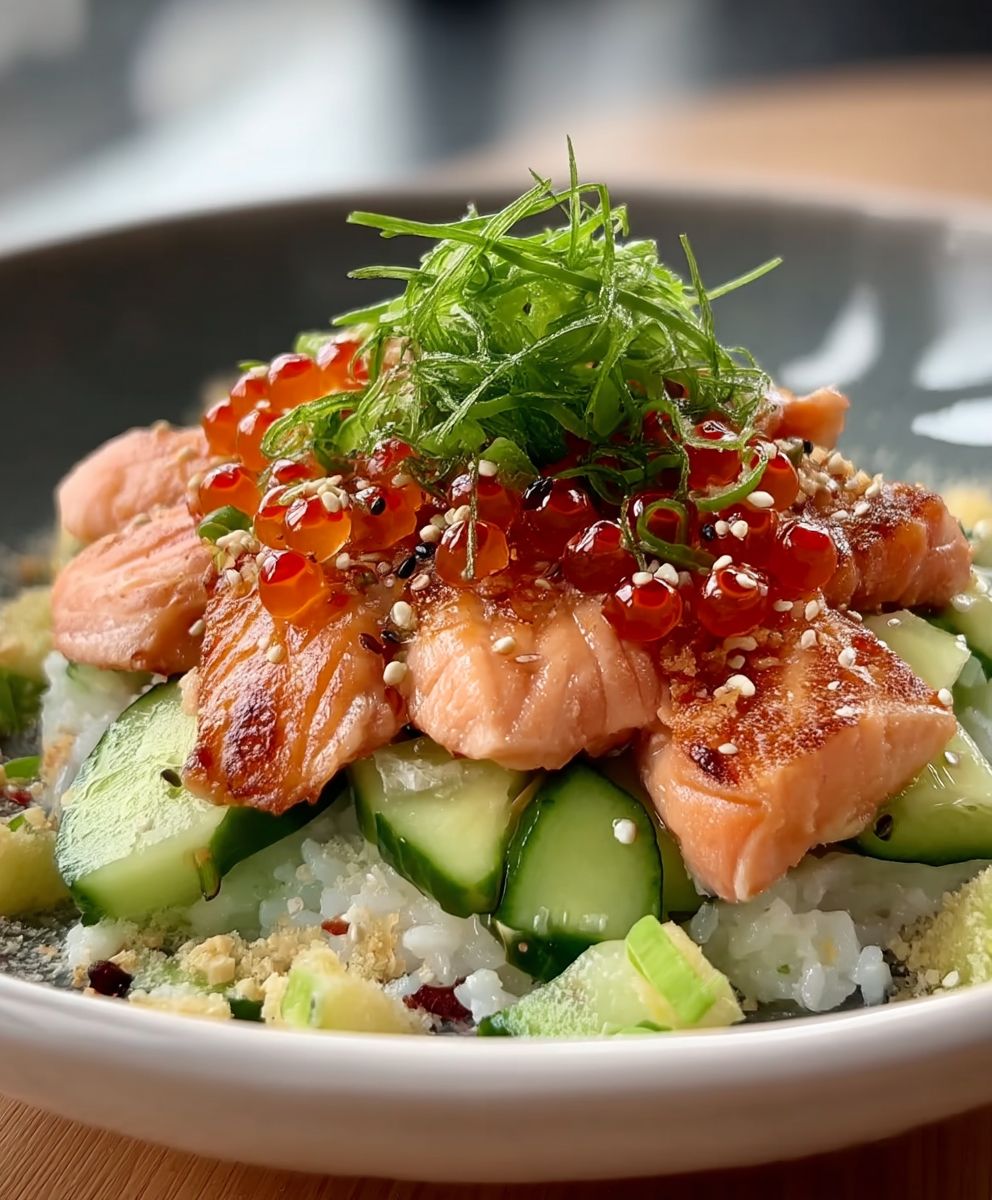 Crispy Rice Salmon Salad