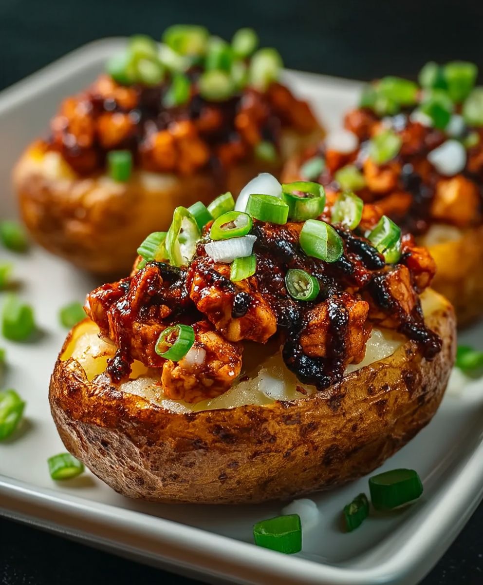 Barbecue Tempeh Stuffed Potatoes