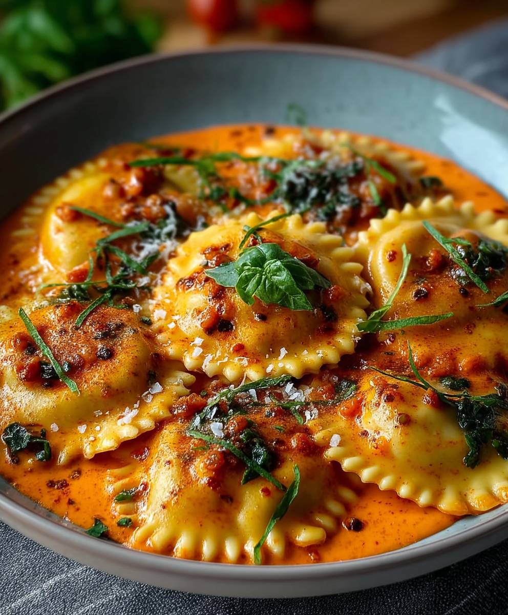 Creamy Harissa Ravioli
