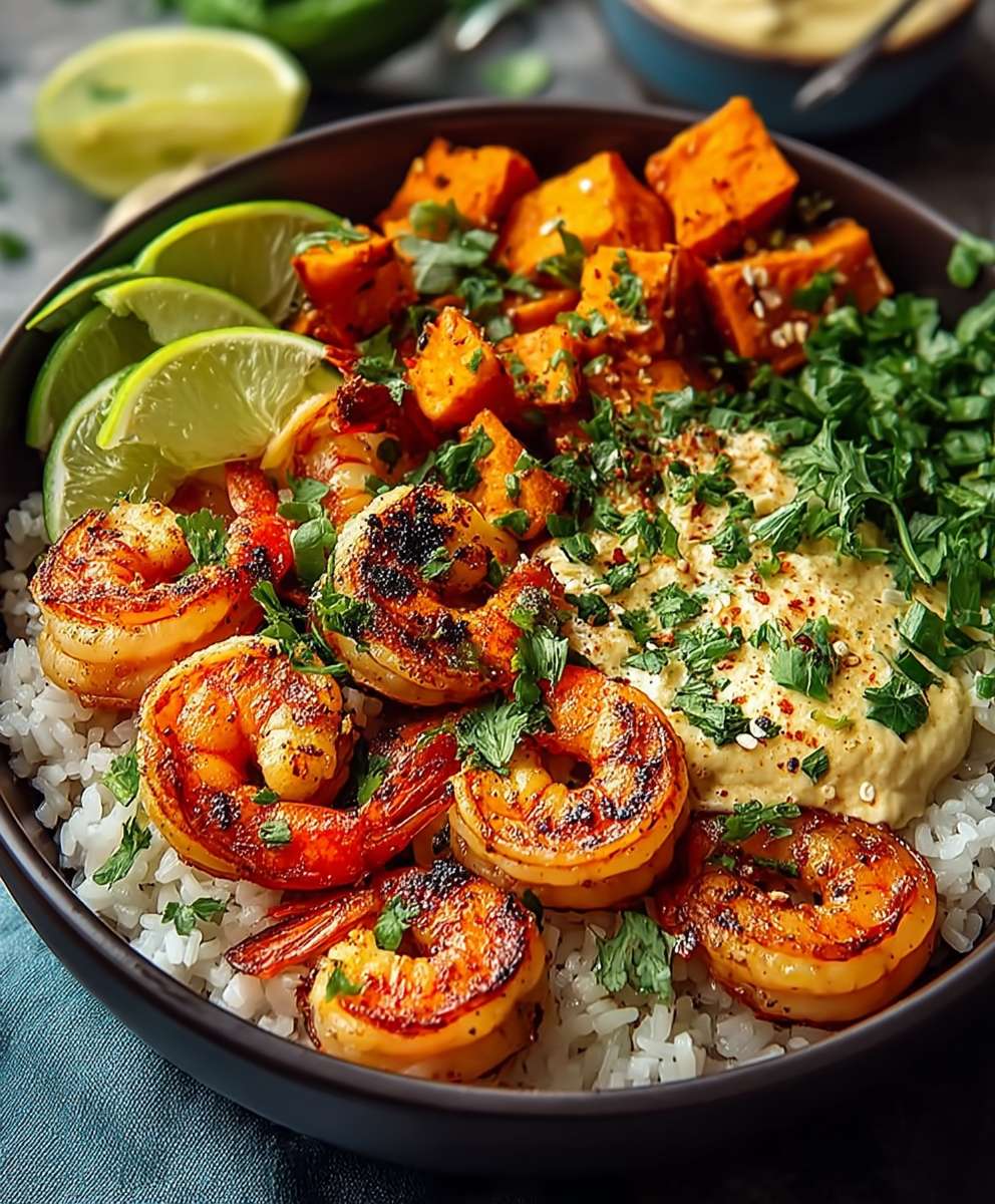 Coconut Garlic Shrimp Bowl