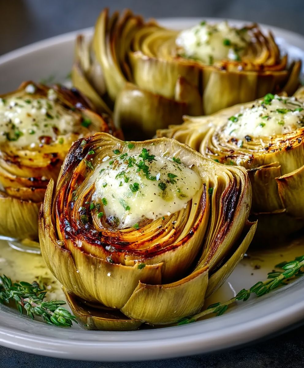 Garlic Butter Roasted Artichoke