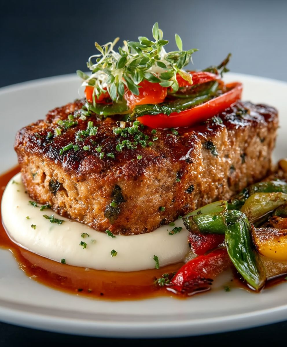 Healthy ground chicken meatloaf