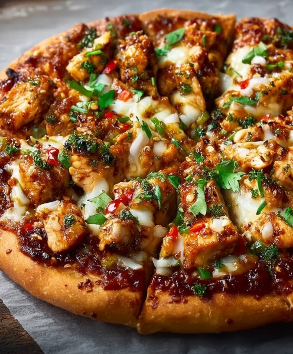Chili Garlic Chicken Pizza