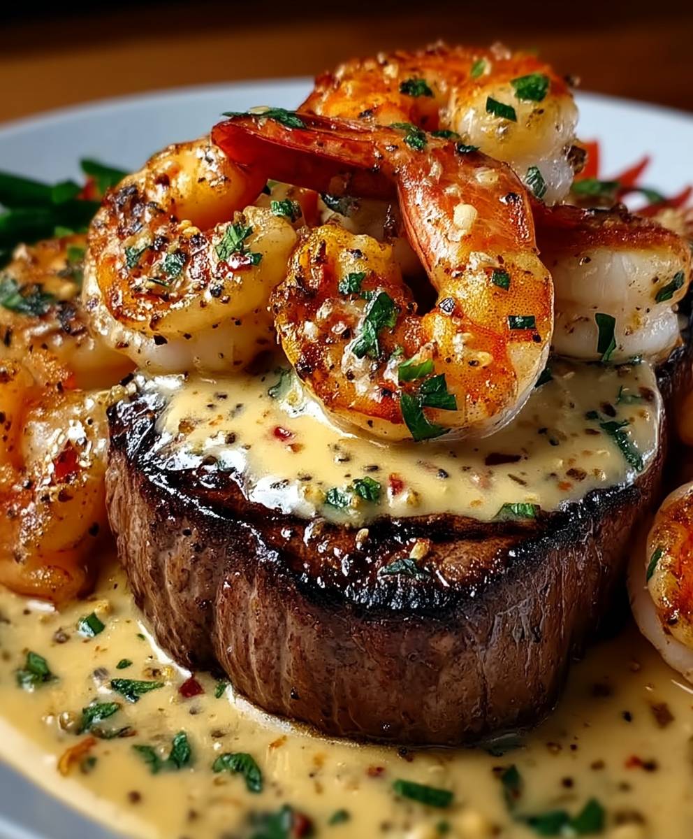 Filet Mignon Seafood Cream Sauce