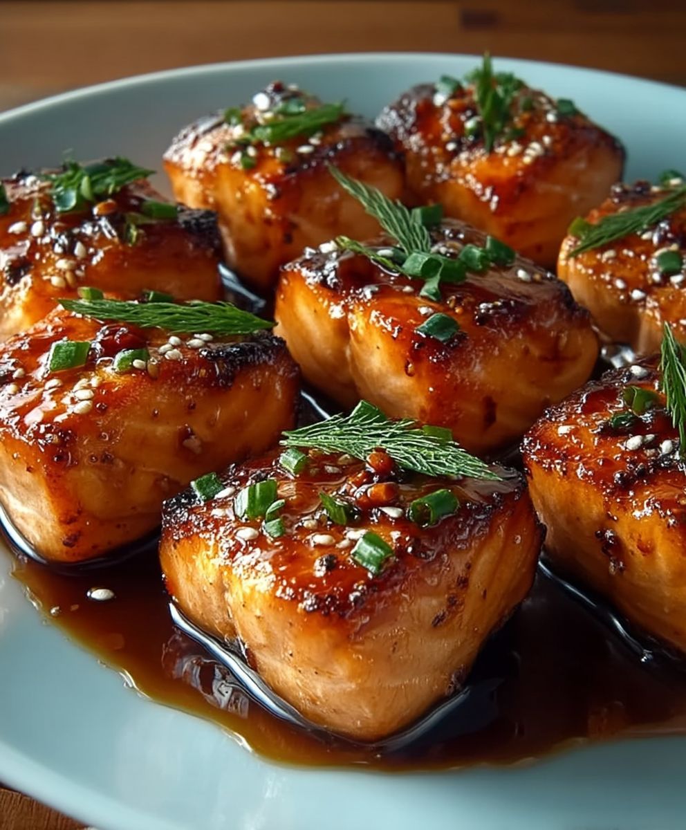 Honey Garlic Salmon Bites
