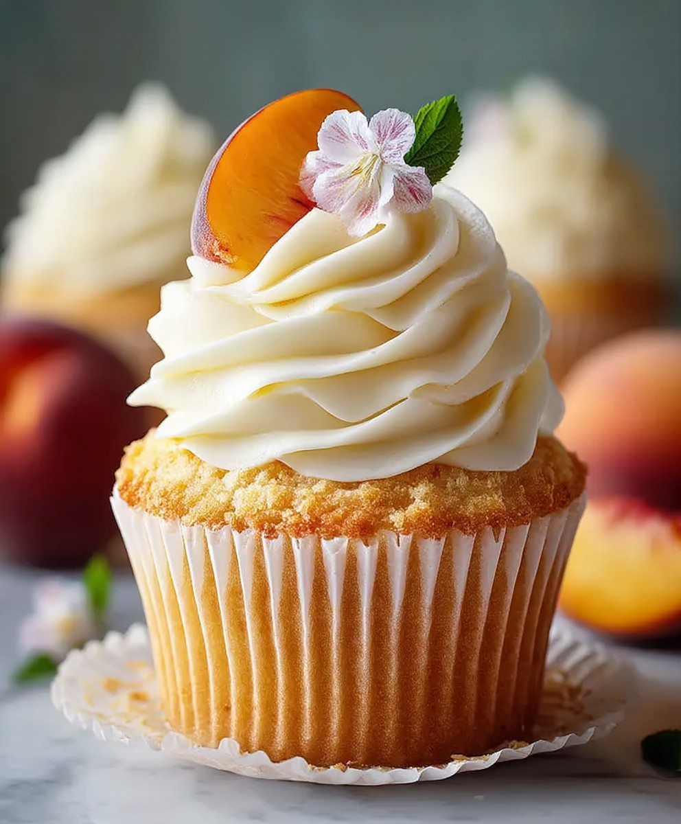 Honey Peach Cream Cheese Cupcakes