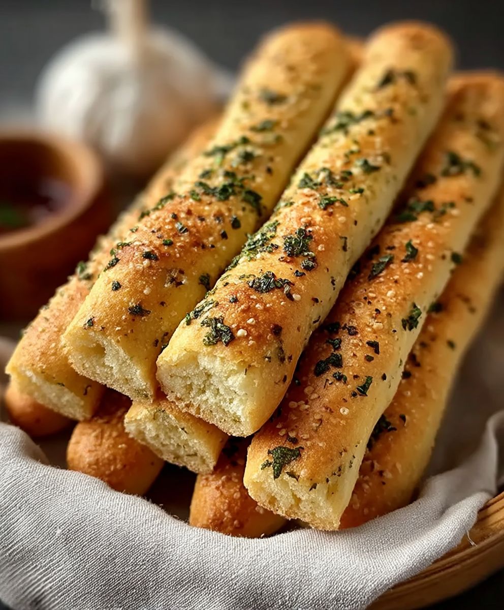 Garlic Herb Sourdough Breadsticks