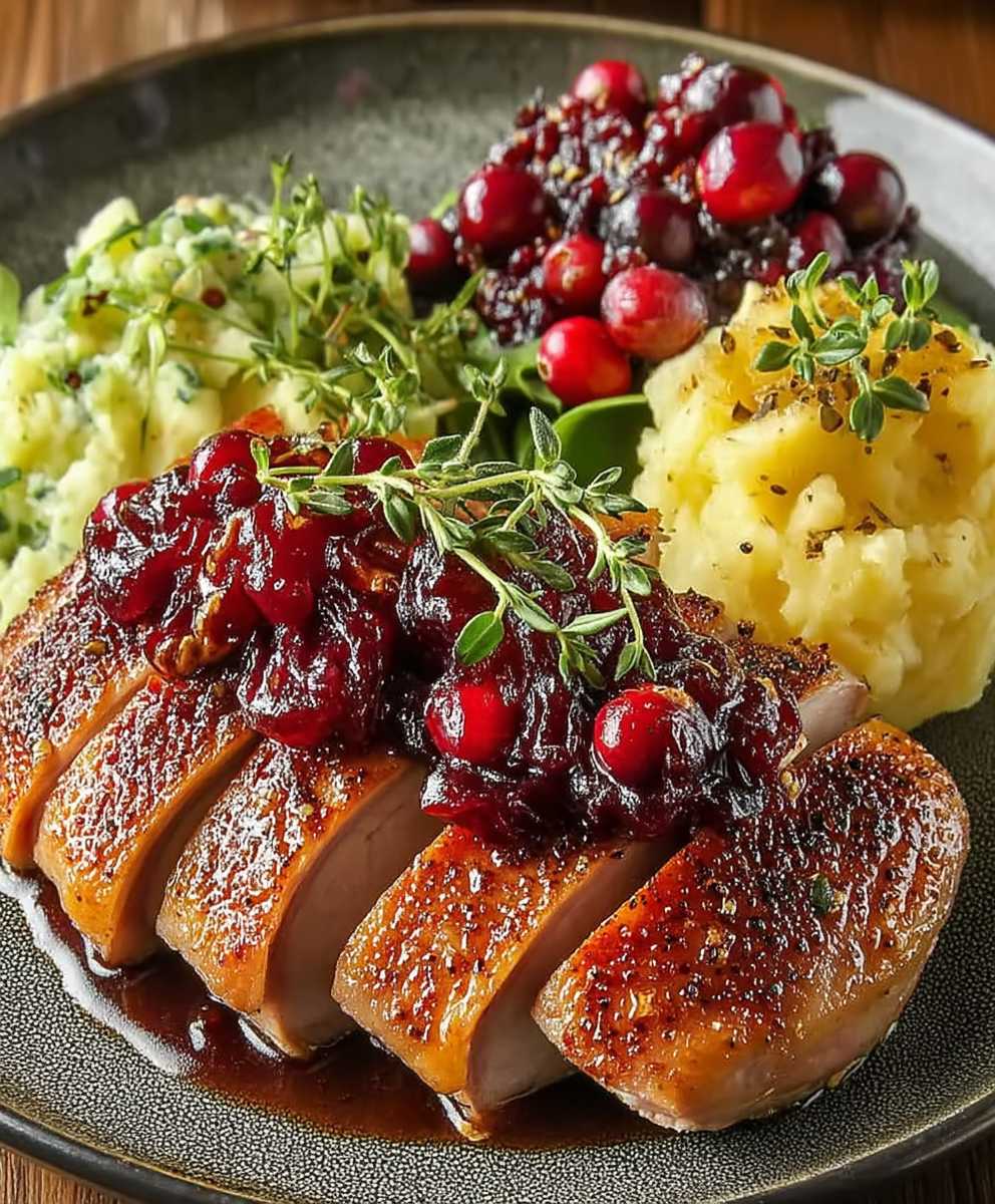 Cranberry Drizzled Duck Breasts