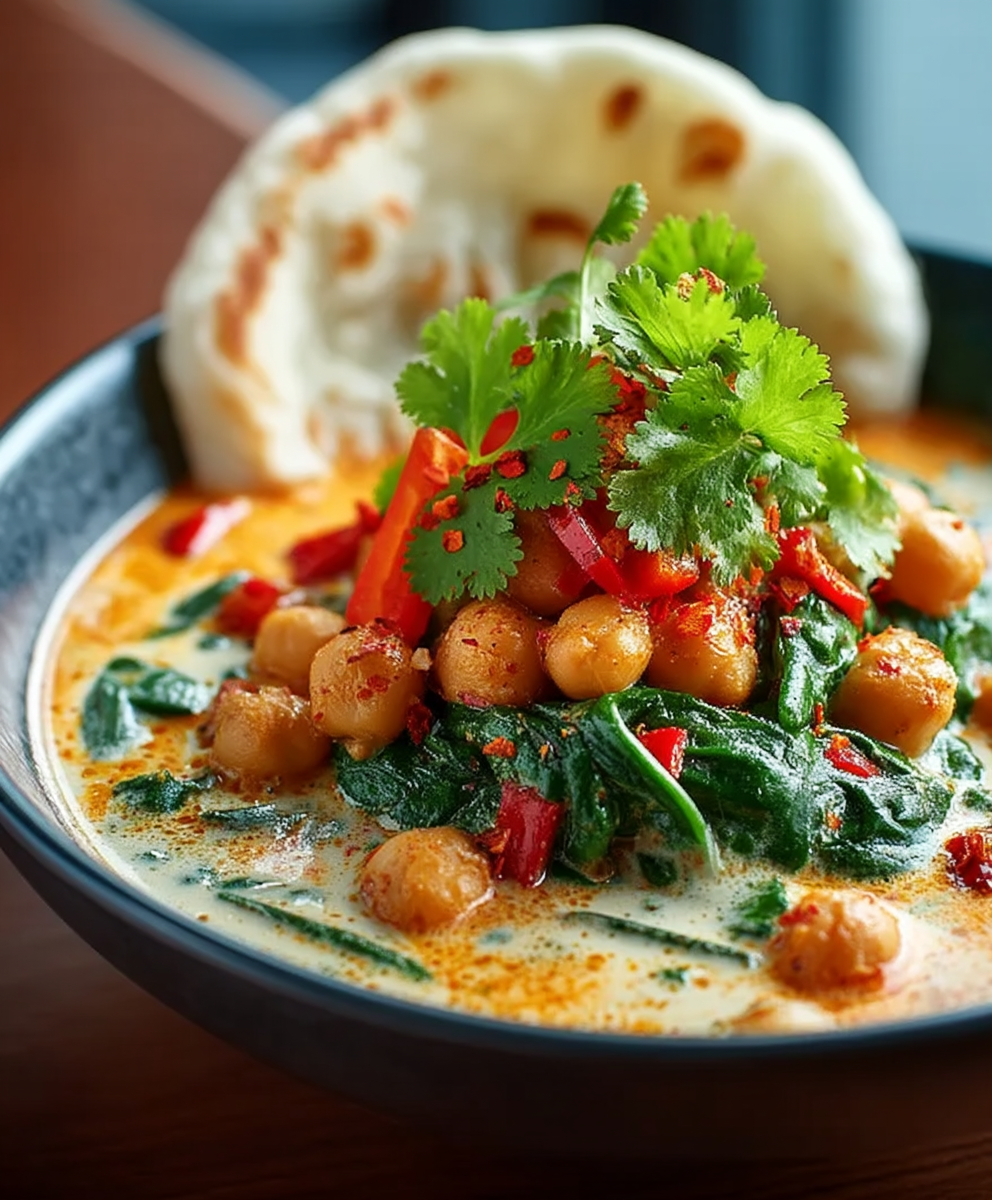 Chickpea Curry with Spinach