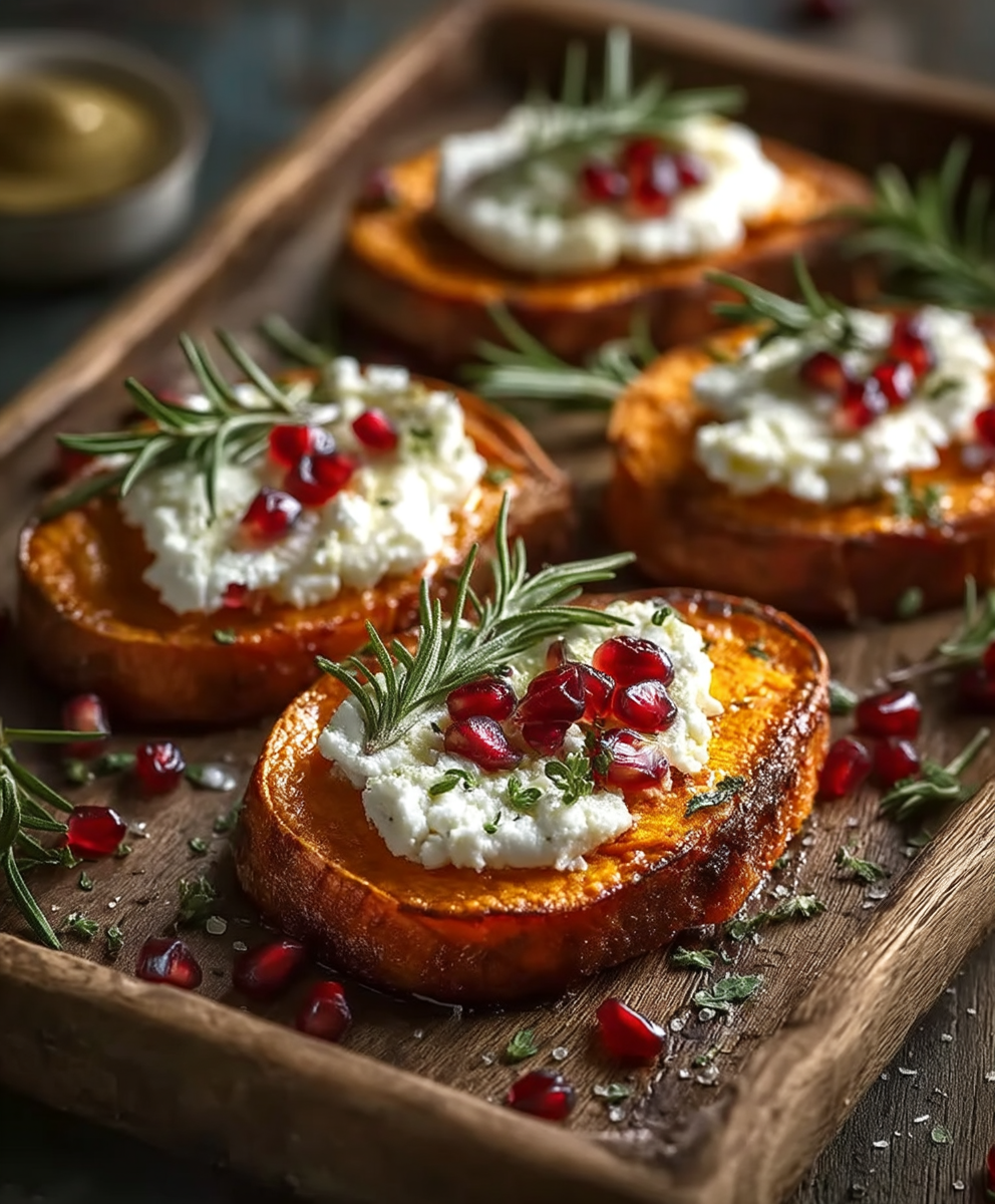 Sweet Potato Goat Cheese Crostini