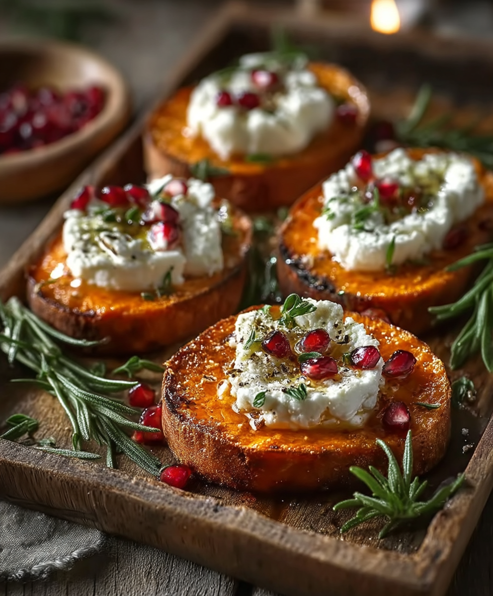 Sweet Potato Goat Cheese Crostini