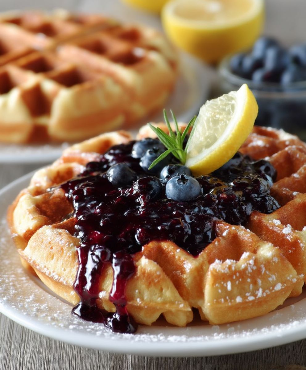 Lemon Blueberry Waffles