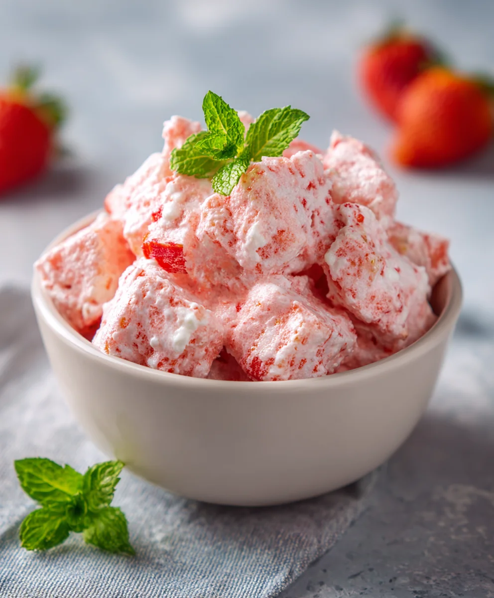 Sweet & Fluffy Strawberry Cotton Candy Salad Recipe
