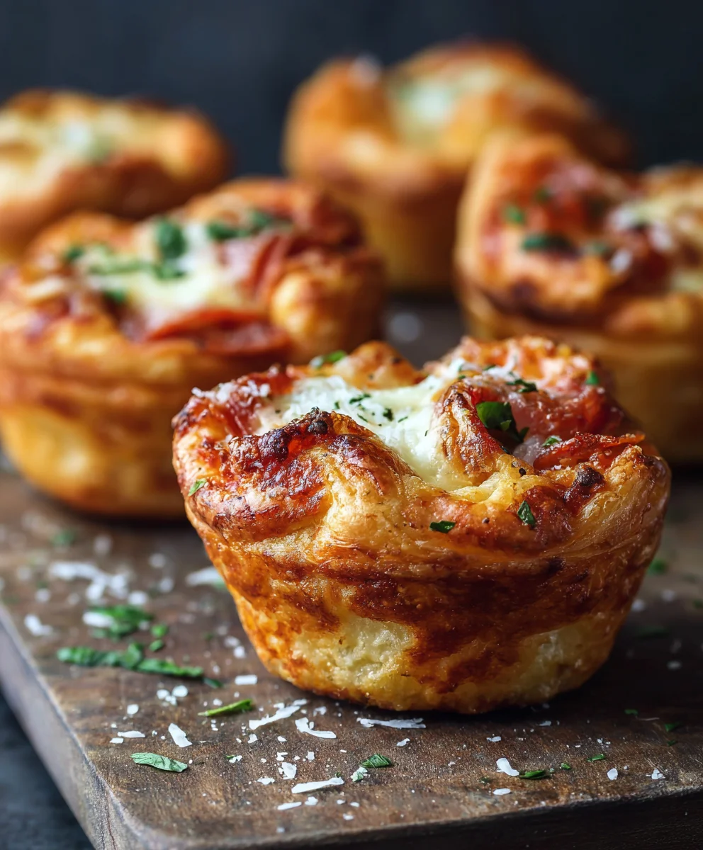 Homemade Pizza Puff Cups: Cheesy Beef & Marinara Bites