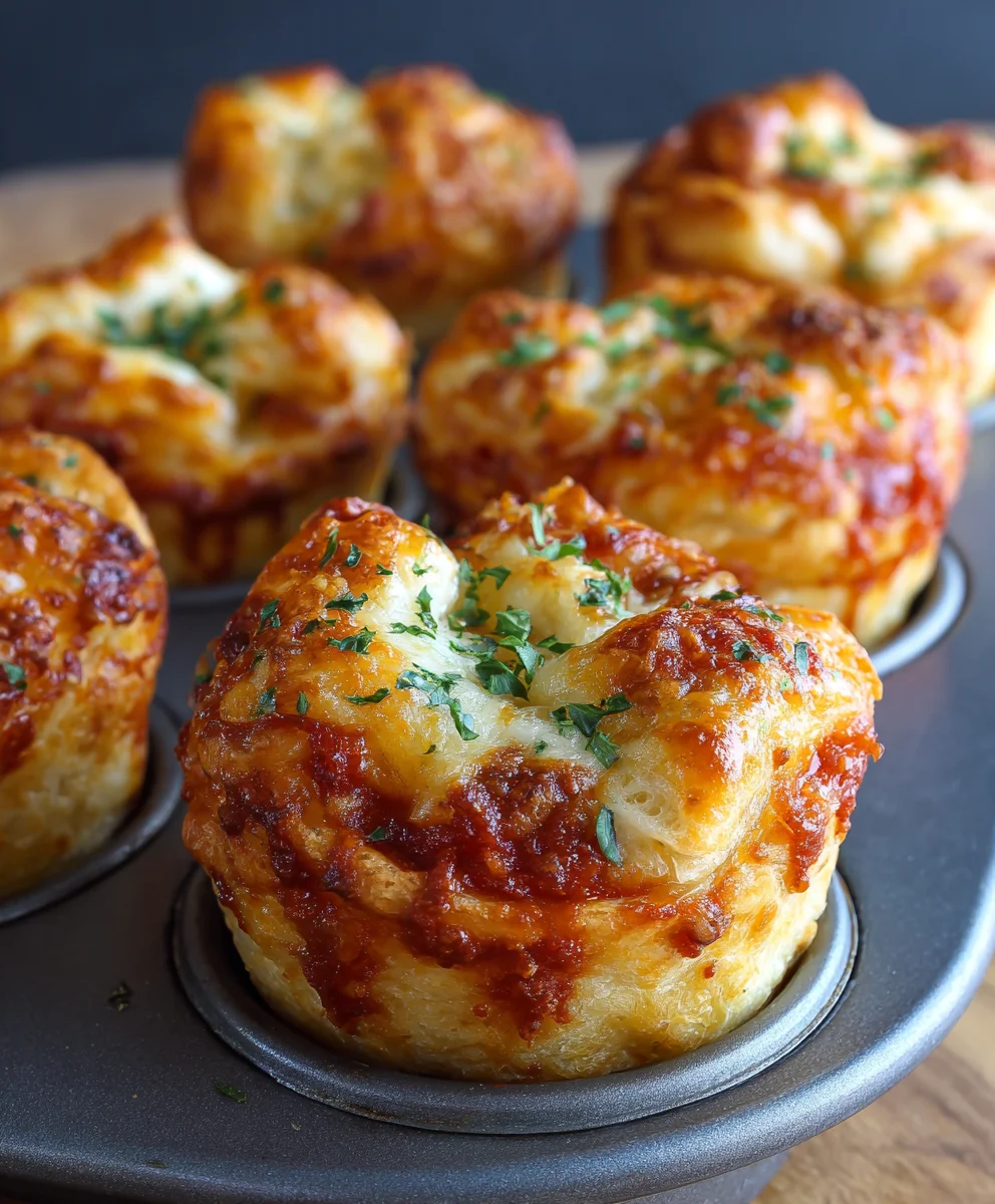 Homemade Pizza Puff Cups: Cheesy Beef & Marinara Bites