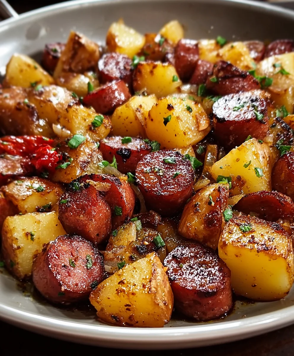 Easy Beef Smoked Sausage & Potato Skillet Dinner