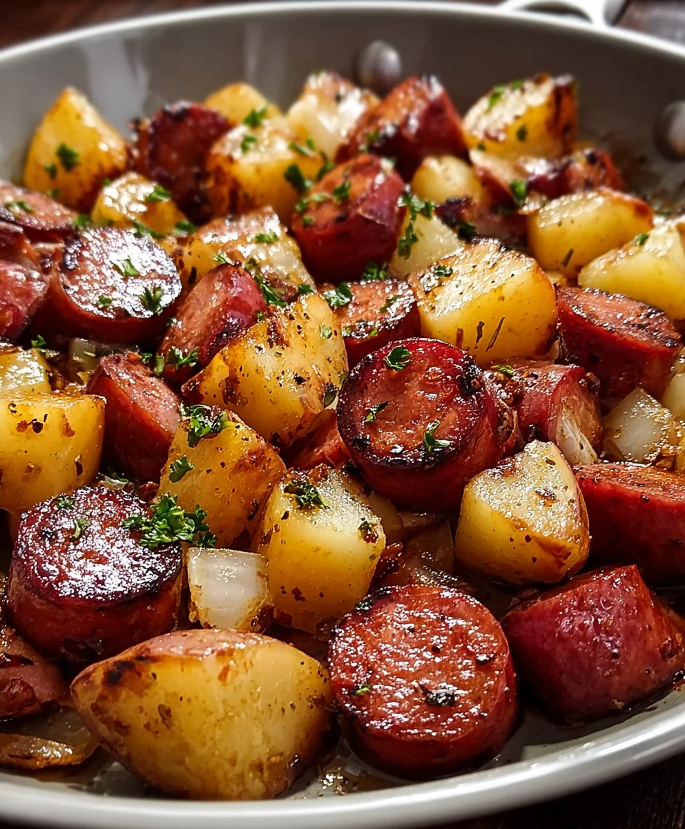 Easy Beef Smoked Sausage & Potato Skillet Dinner