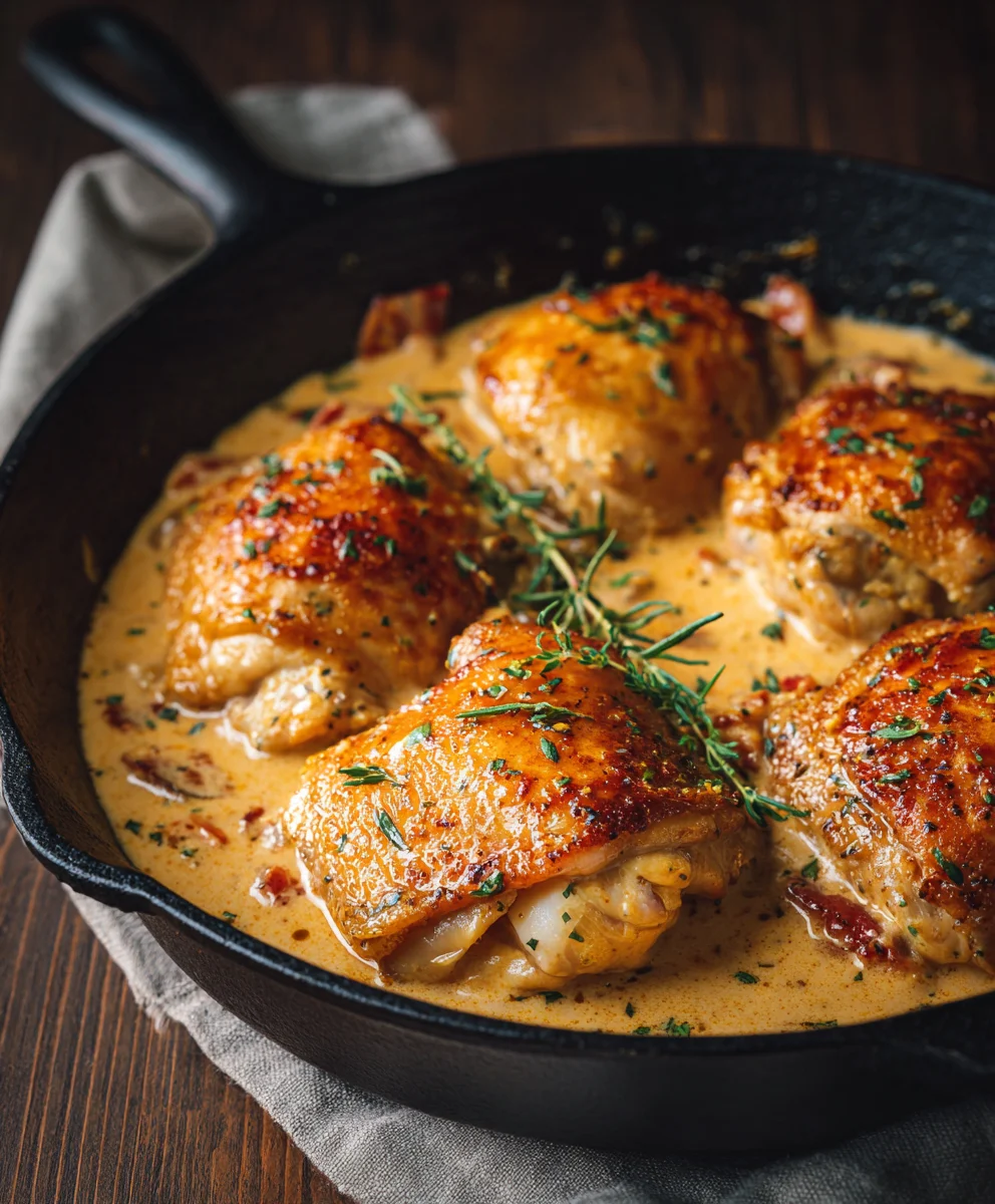 Creamy Skillet Chicken Thighs – Simple & Flavorful