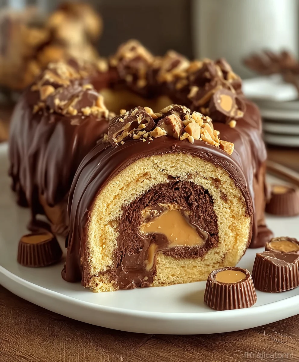 Decadent Reese's Peanut Butter Cup Roll Cake Recipe
