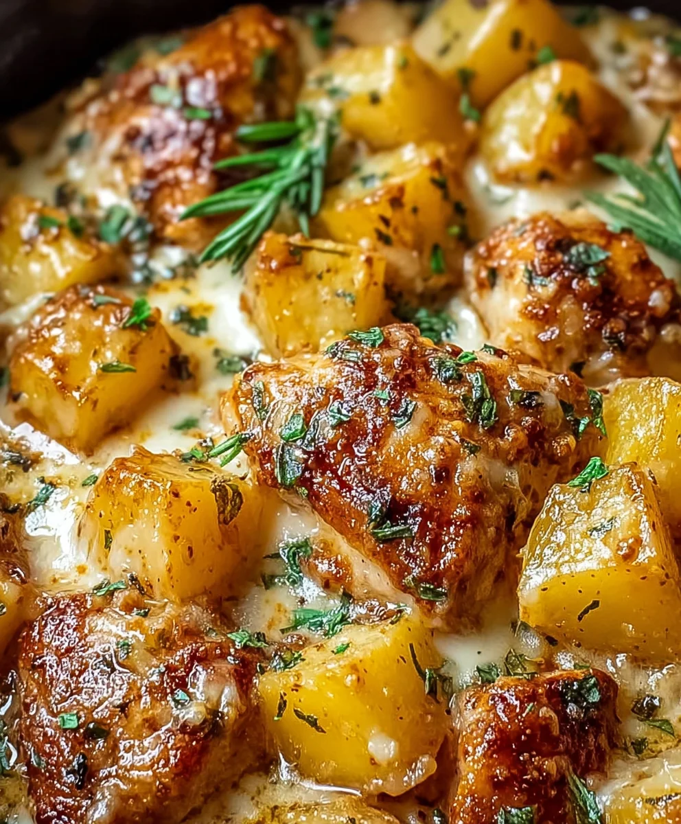 Incredible Garlic Parmesan Crockpot Chicken & Potatoes