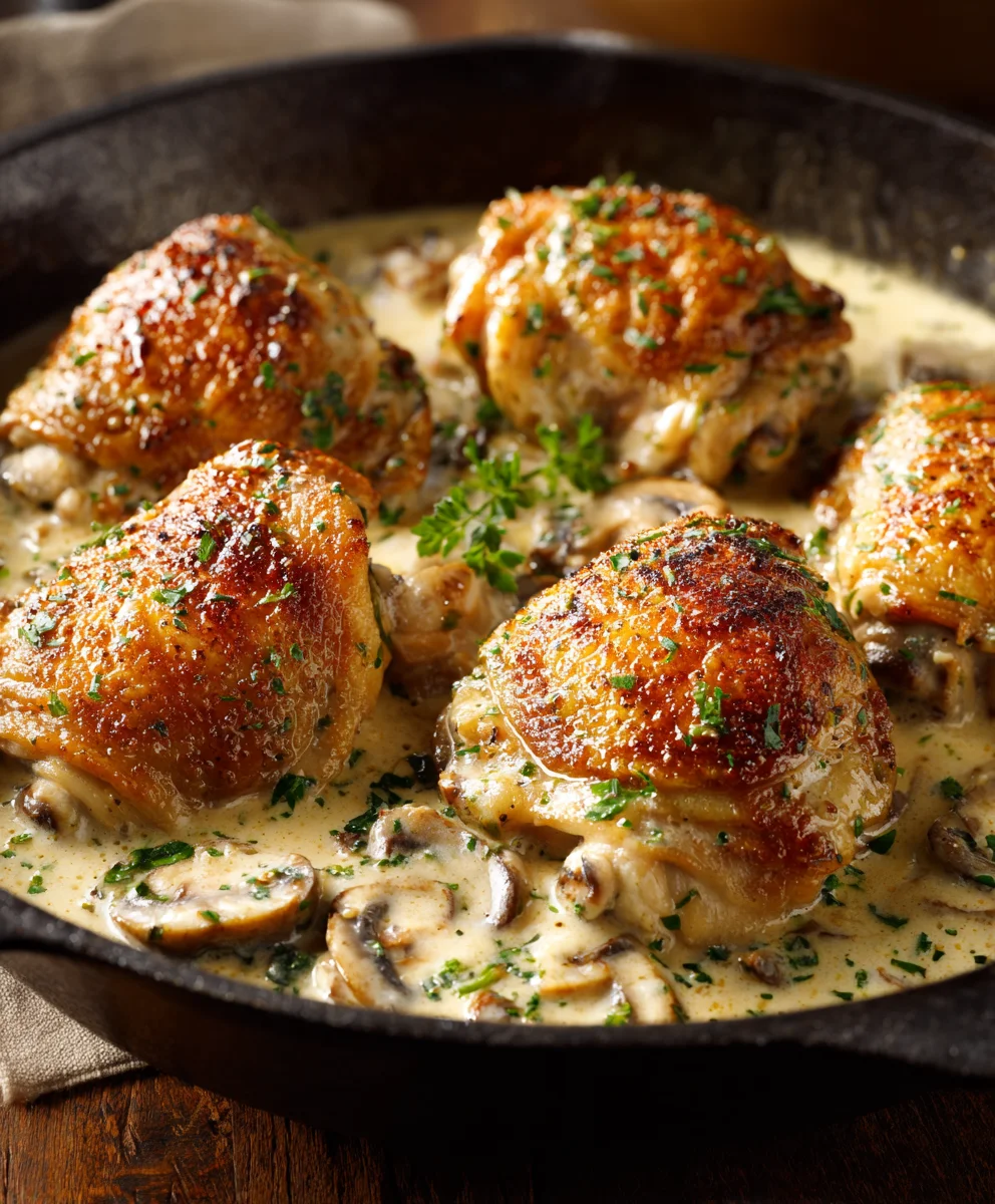 Creamy Skillet Chicken Thighs – Simple & Flavorful