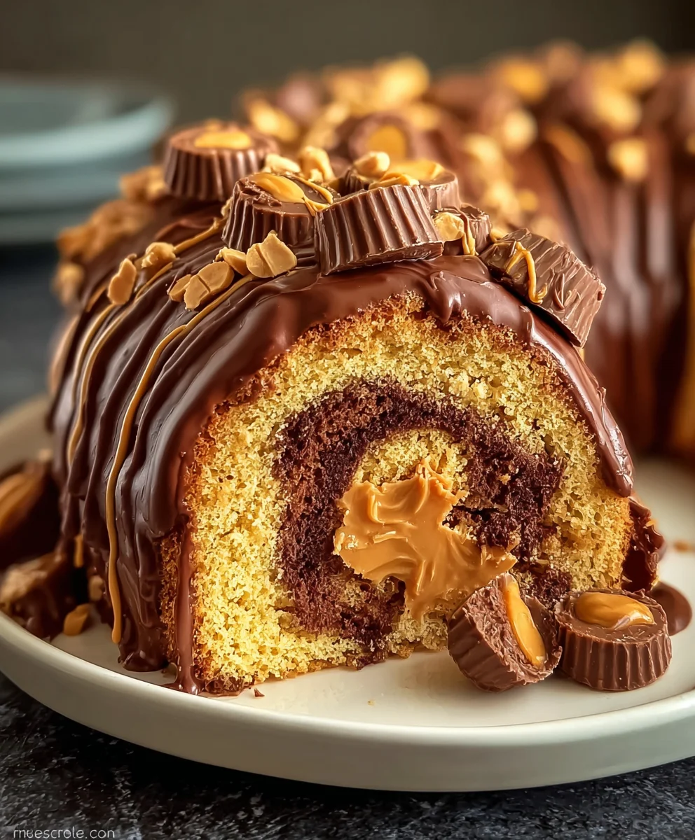 Decadent Reese's Peanut Butter Cup Roll Cake Recipe