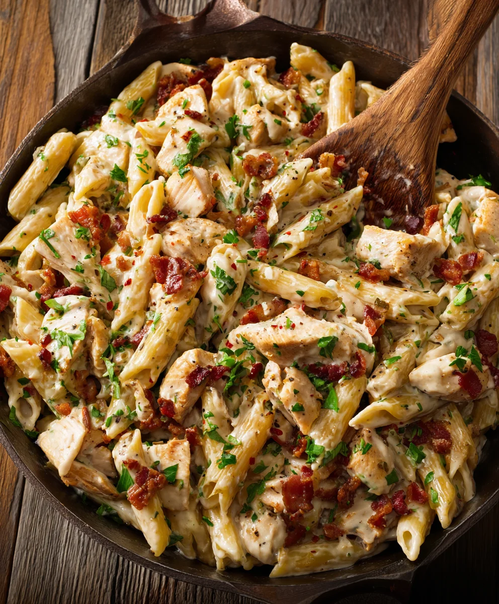 Hearty Chicken Beef Bacon Ranch Pasta: Quick & Easy Meal