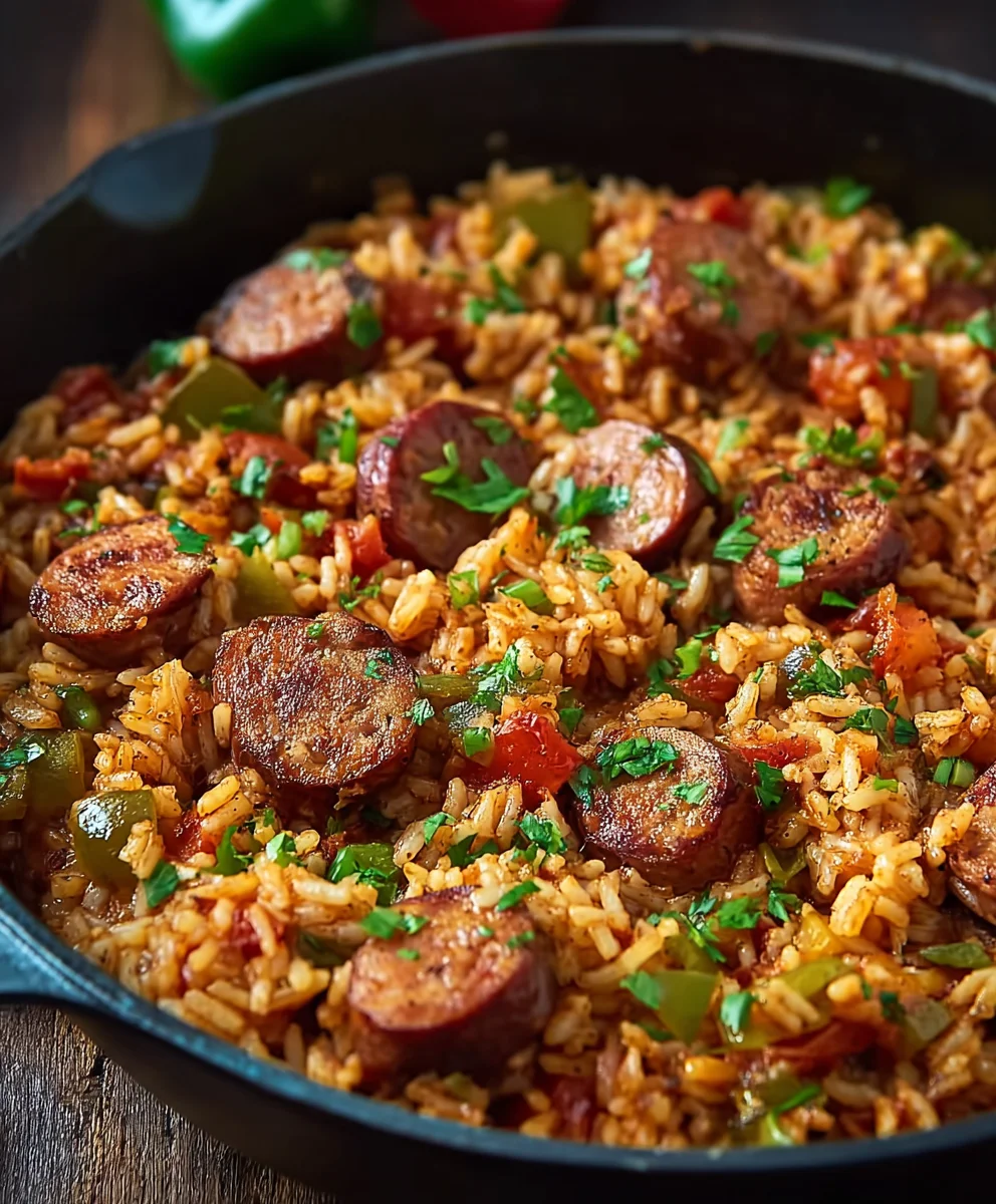 Cajun Beef Sausage & Rice Skillet: Flavorful One-Pan Dinner
