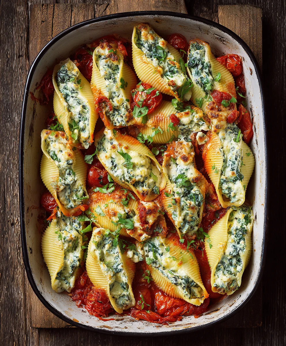 Delicious Creamy Spinach And Ricotta Stuffed Shells Recipe