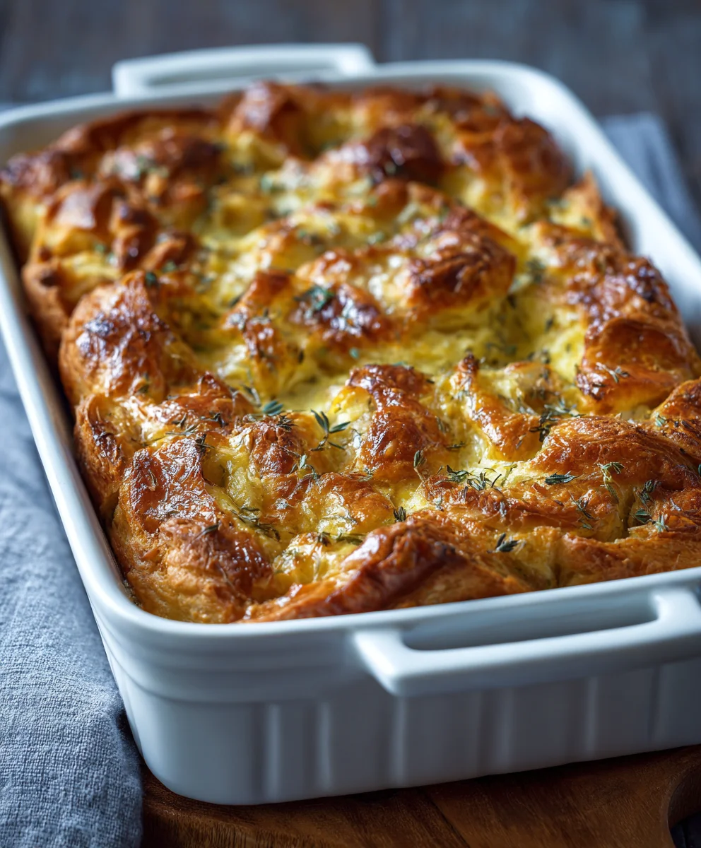 Overnight Croissant Breakfast Casserole: Easy & Delicious!