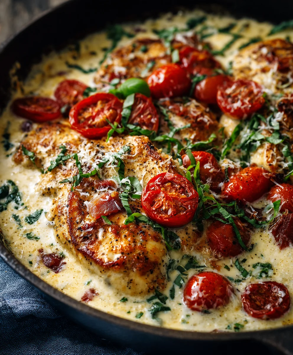 Mozzarella Chicken in Basil Cream Sauce – Quick & Easy!