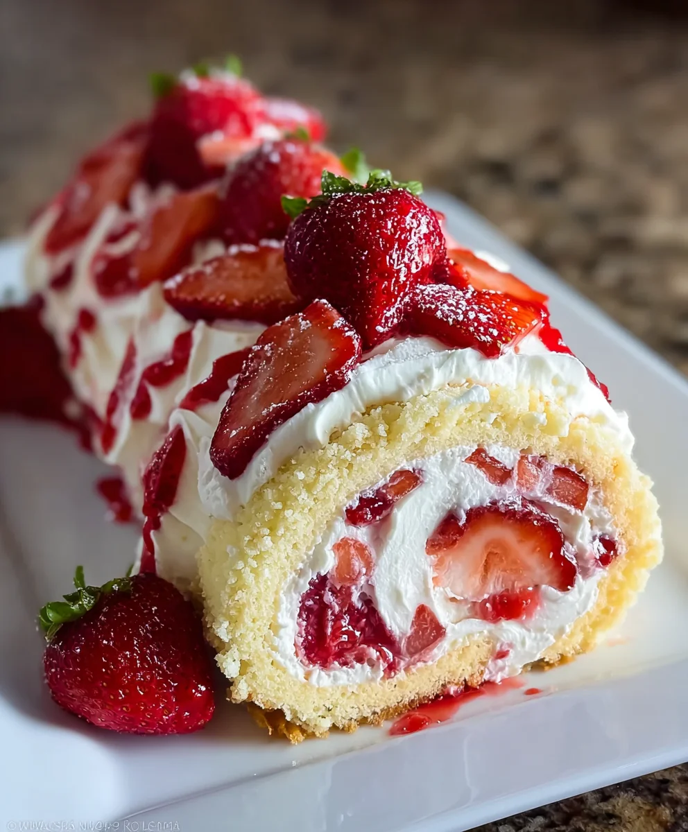 Strawberry Shortcake Cheesecake Roll: Easy Dessert Recipe