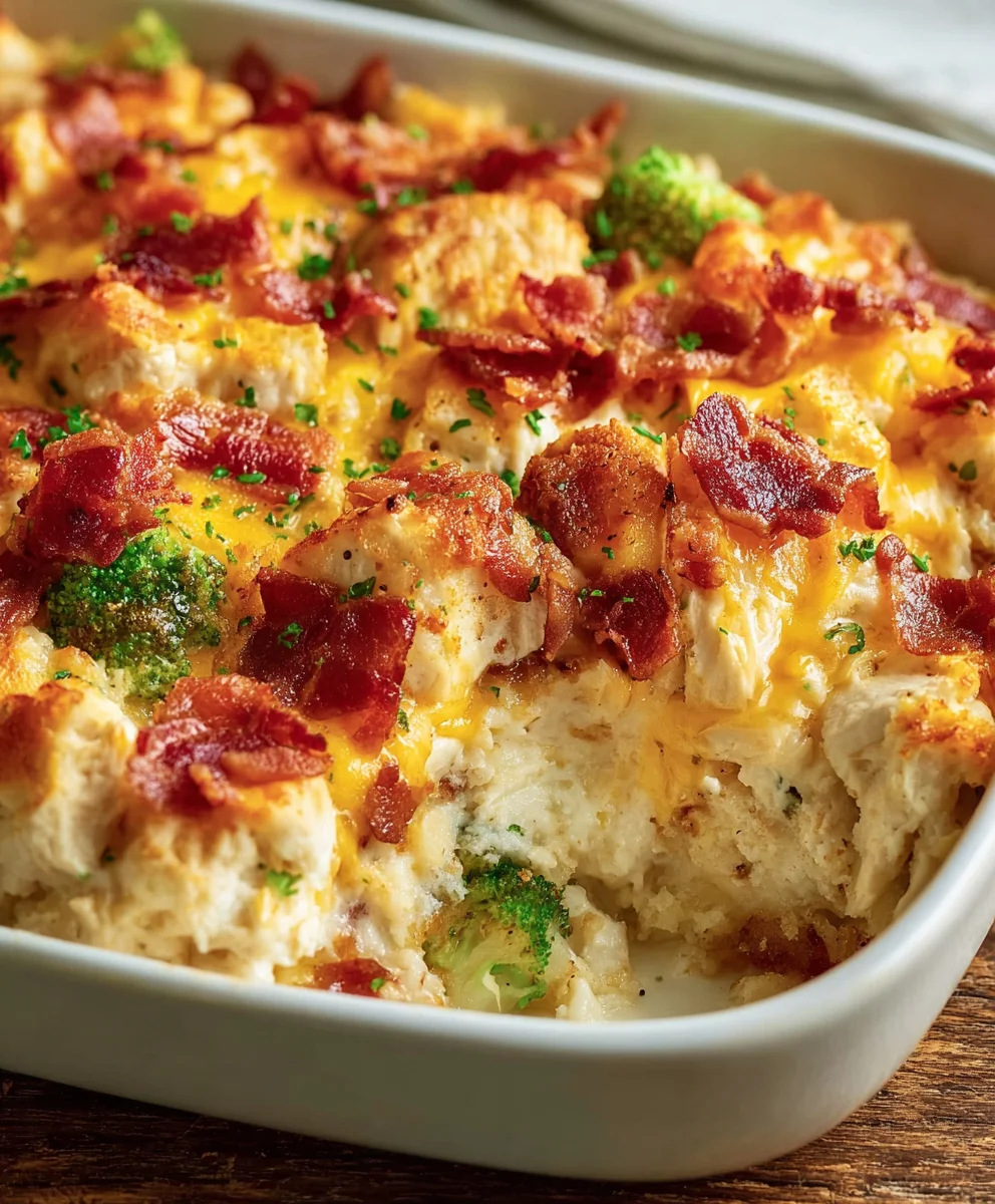Chicken Beef Bacon Ranch Casserole Bake - Easy Dinner