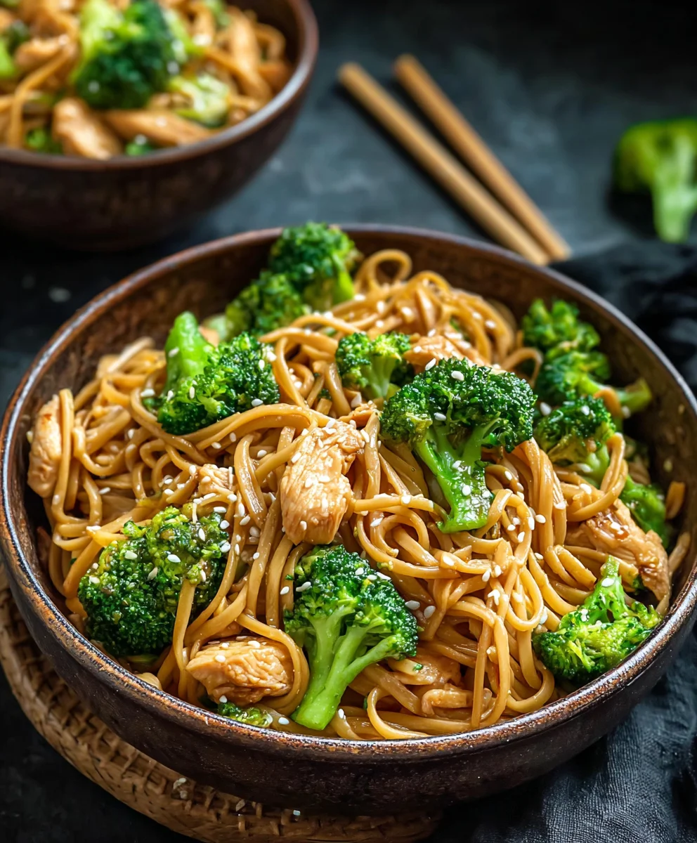 Healthy Sesame Noodles With Chicken And Broccoli