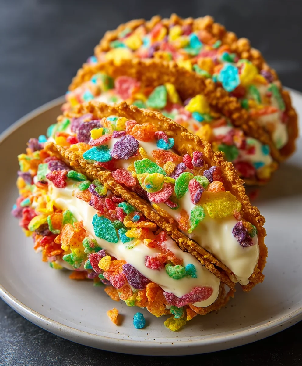 Fruity Pebbles Cheesecake Tacos: A Fun Dessert Twist!