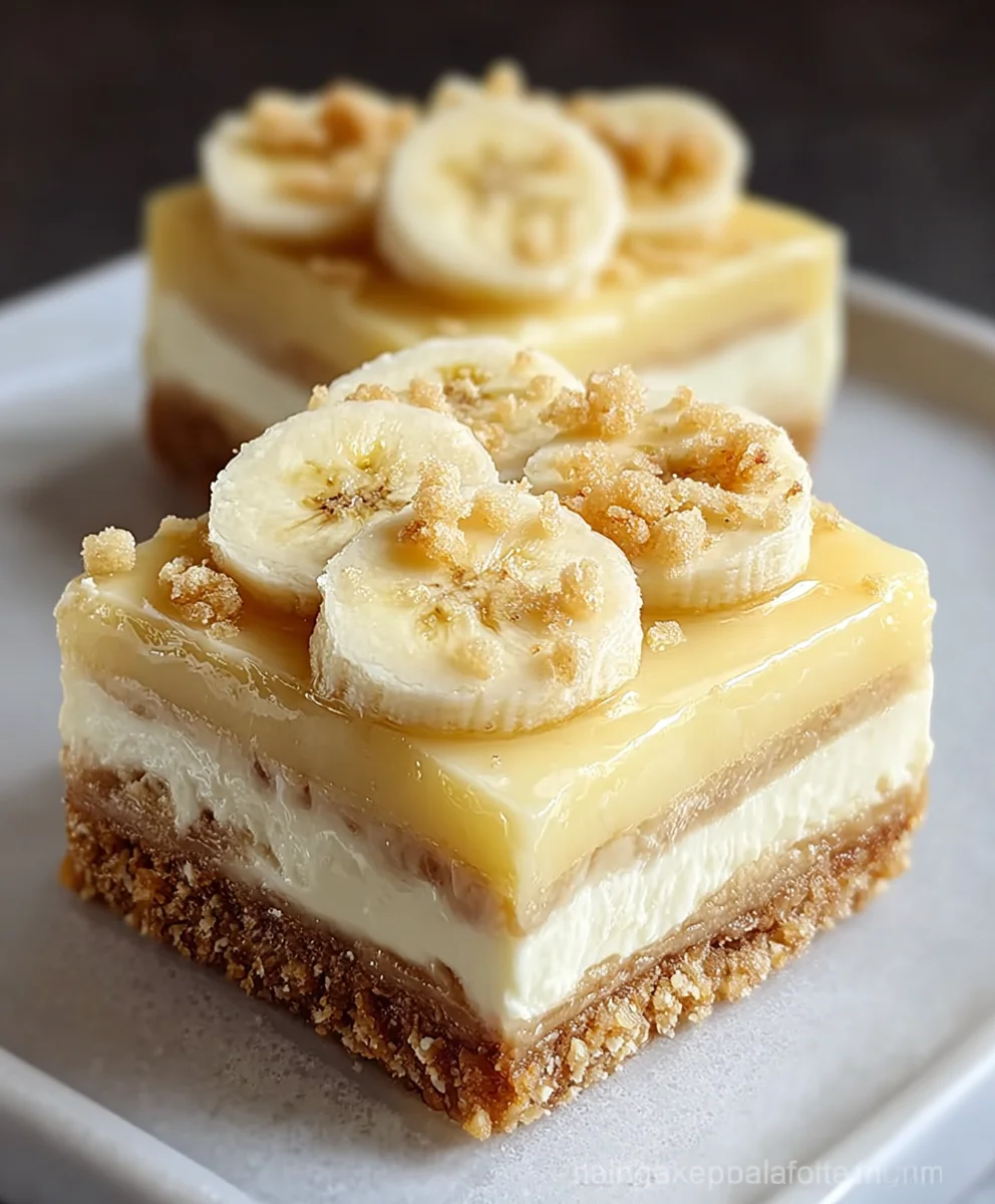 Heavenly Banana Pudding Cheesecake Bars - Sweet Treat!