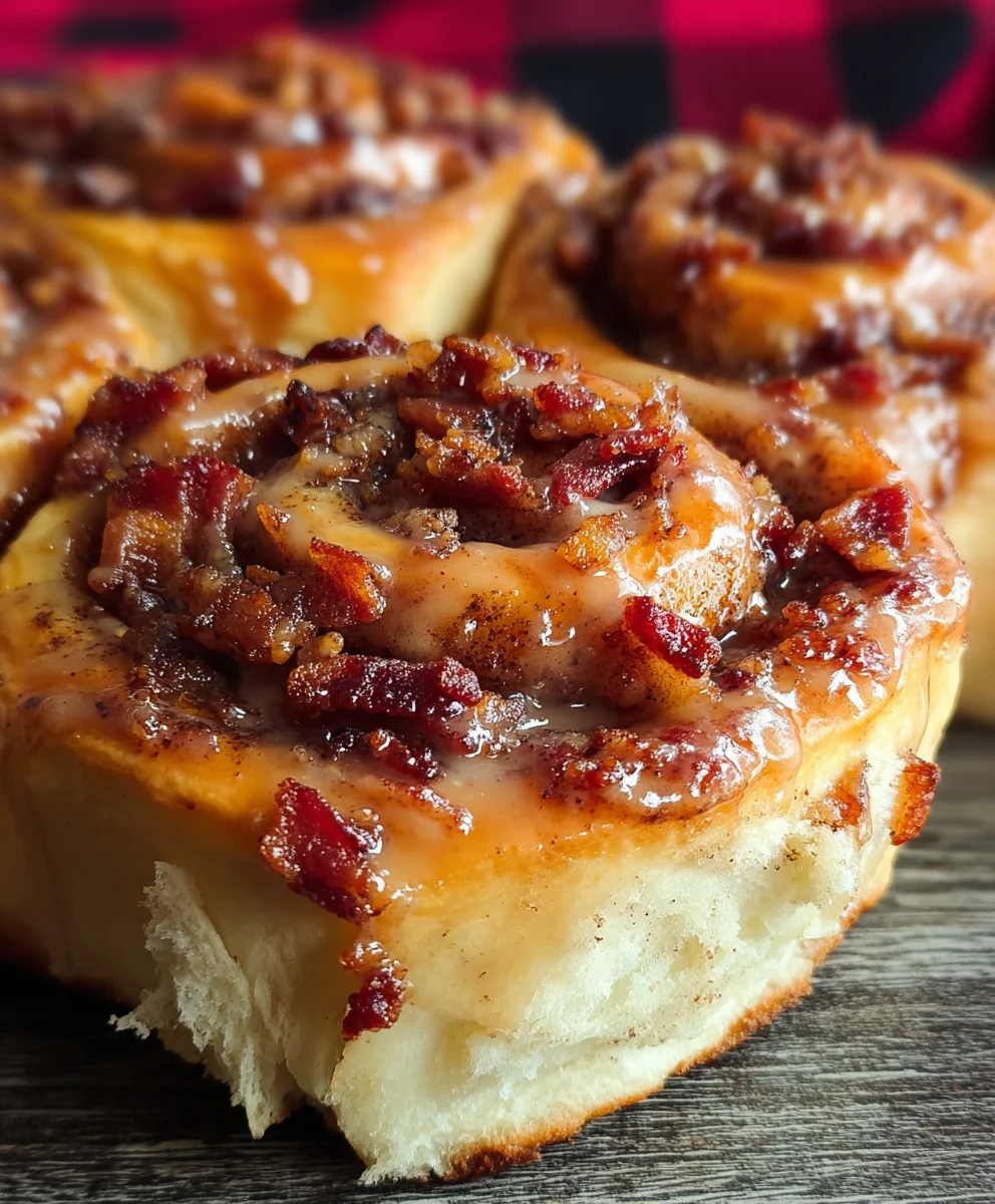 Sweet & Savory Maple Beef Bacon Cinnamon Rolls Recipe