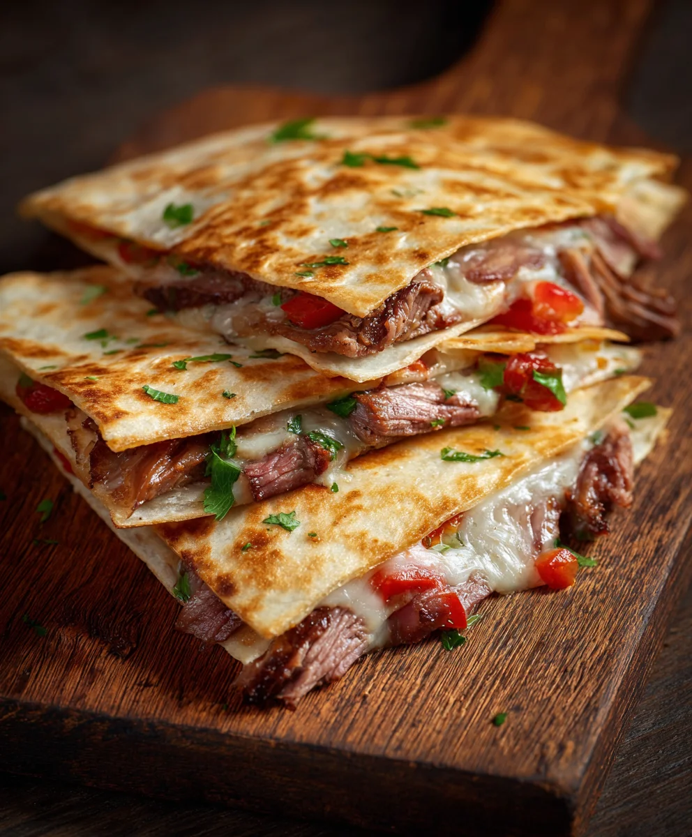 Sizzling Blackstone Steak Cheese Quesadillas Recipe!