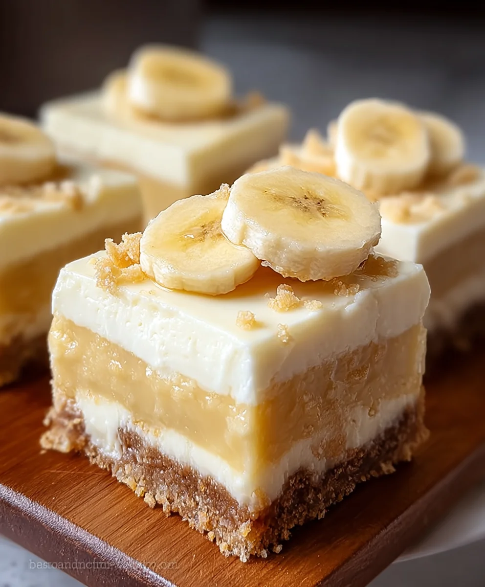 Heavenly Banana Pudding Cheesecake Bars - Sweet Treat!