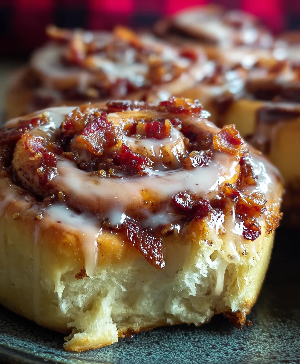 Sweet & Savory Maple Beef Bacon Cinnamon Rolls Recipe