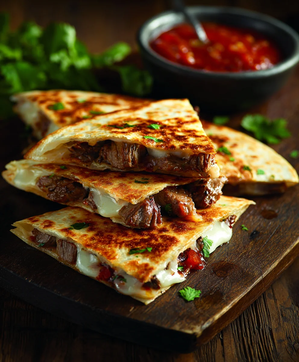 Sizzling Blackstone Steak Cheese Quesadillas Recipe!