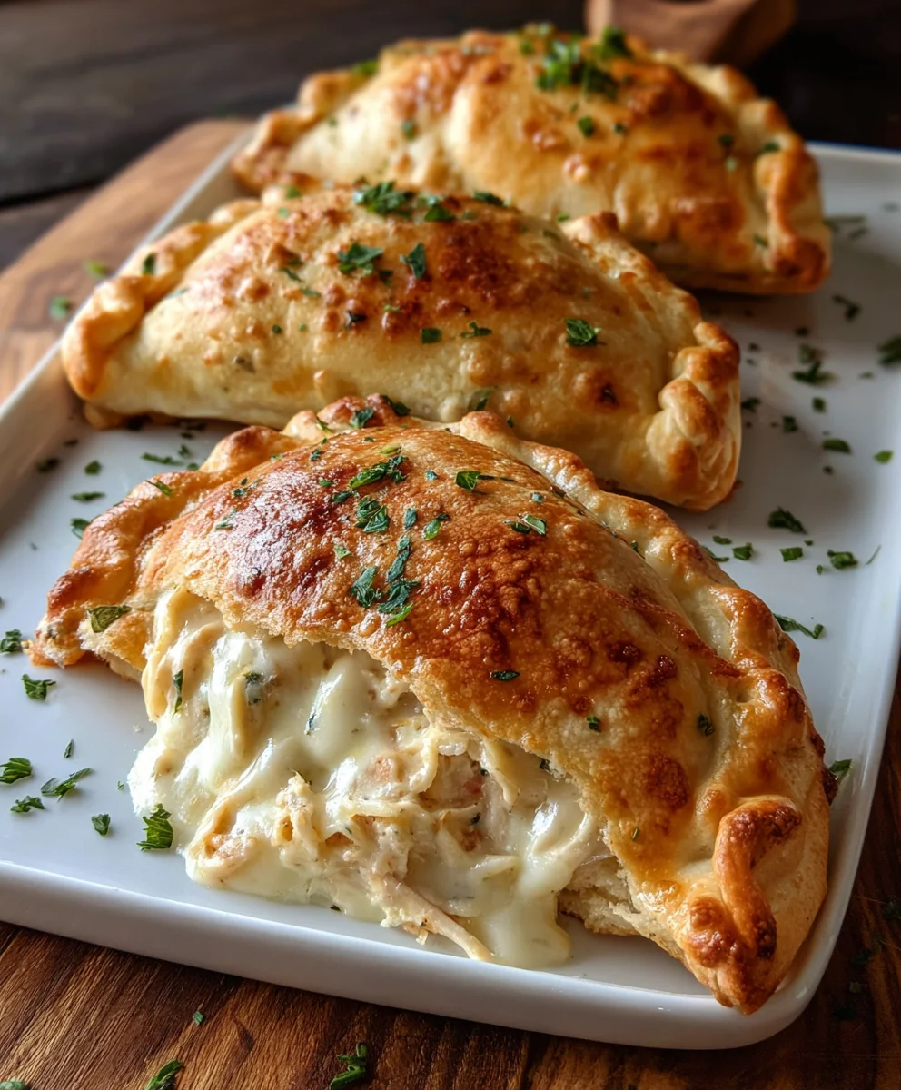 The Best Crispy Cheesy Chicken Alfredo Calzones Recipe
