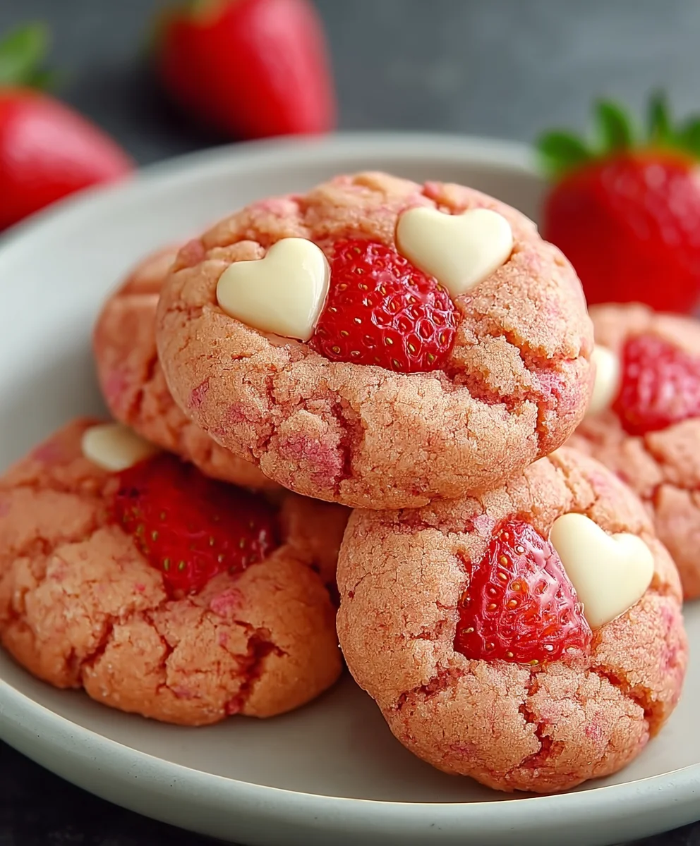Sweet Non-alcoholic Valentine Strawberry Cookies Delight