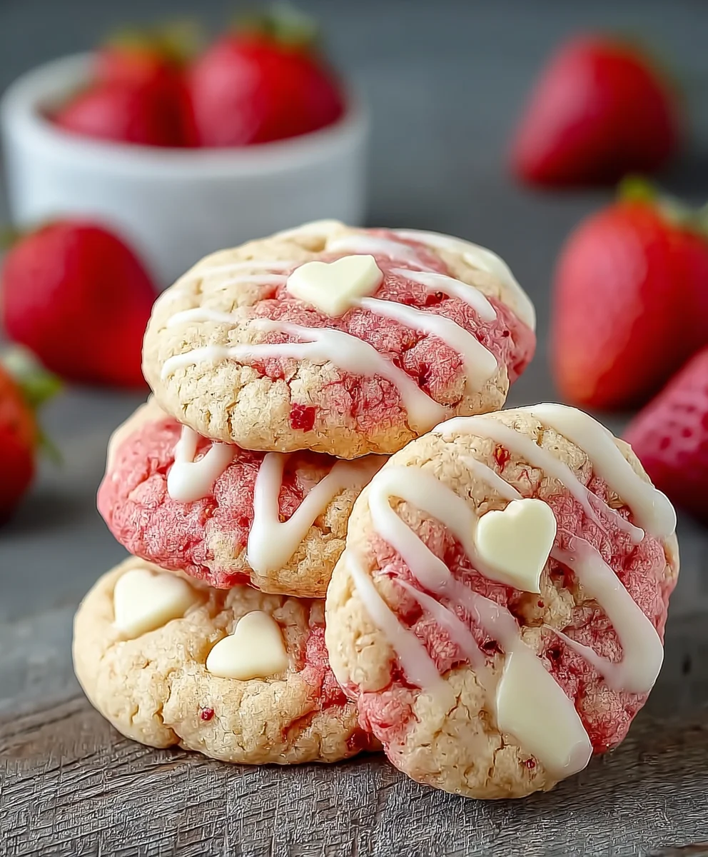 Sweet Non-alcoholic Valentine Strawberry Cookies Delight
