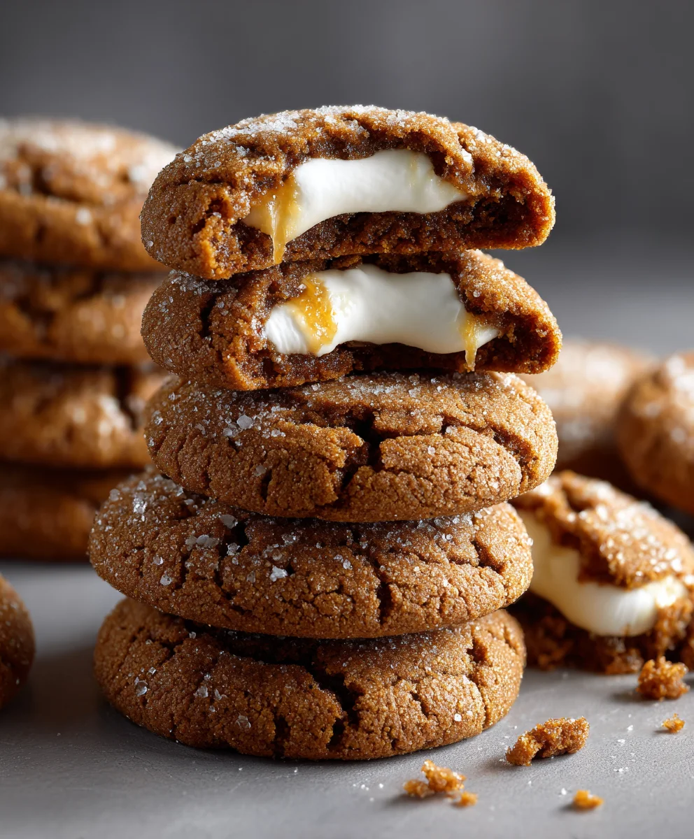 Melt-in-Your-Mouth Marshmallow Stuffed Molasses Cookies